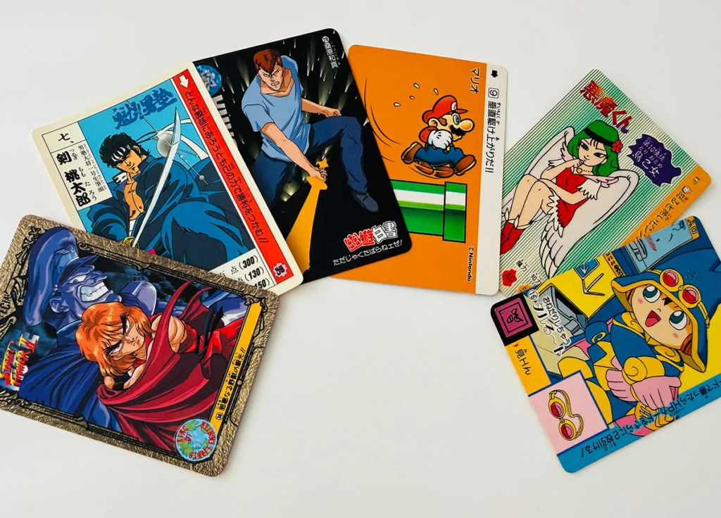 幽遊白書、ストリートファイターⅡなどいろんな作品がカードダスで展開