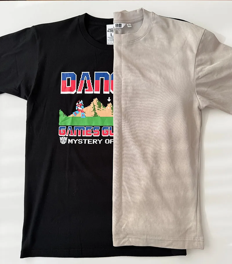 ユニクロのTシャツとサイズ比較